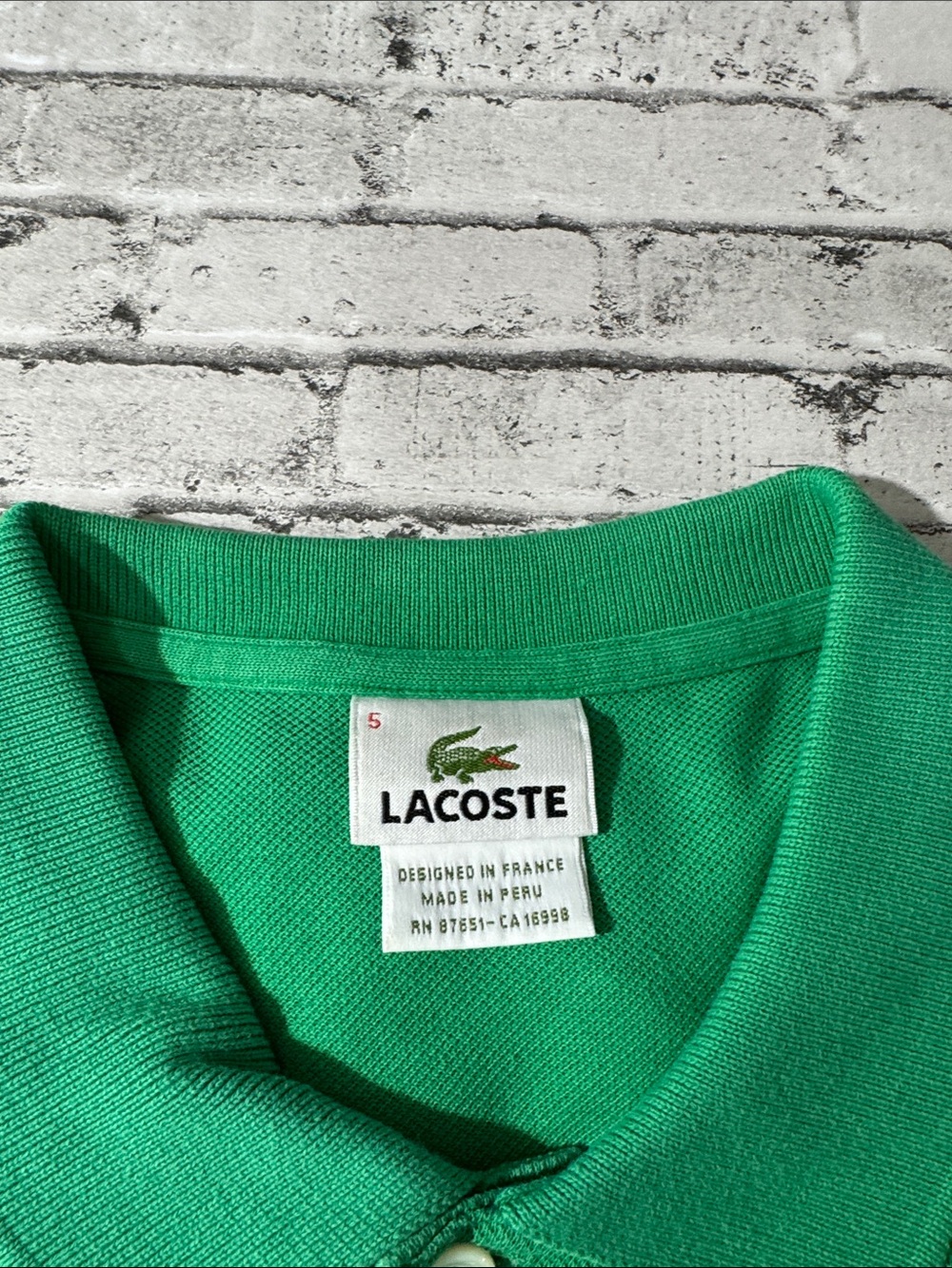 (Lot of 3) Lacoste mens 5 L Large red purple green classic polo shirt bundle EUC - Picture 6 of 10